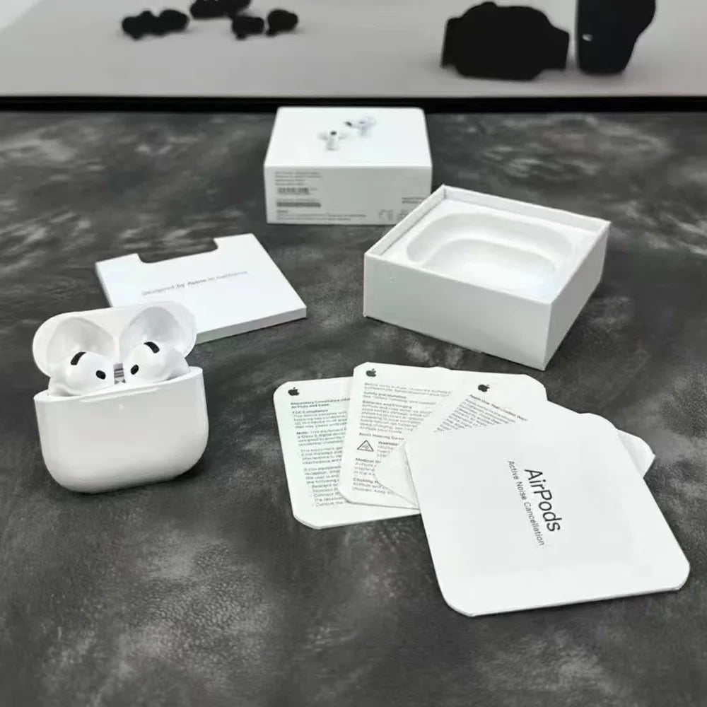 Airpods Pro 2 3 4 Wireless Bluetooth Earbuds Active Noise Cancellation Transparency Spatial Audio USB-C Charging Case for